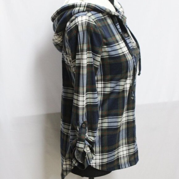 NWT Polly & Esther Juniors’ Plaid Faux Fur-Hoodie - Picture 6 of 14